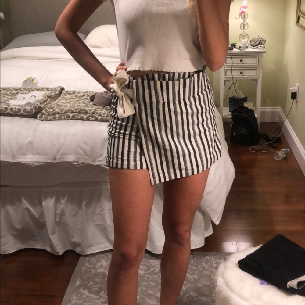 Urban outfitters navy striped tie skort